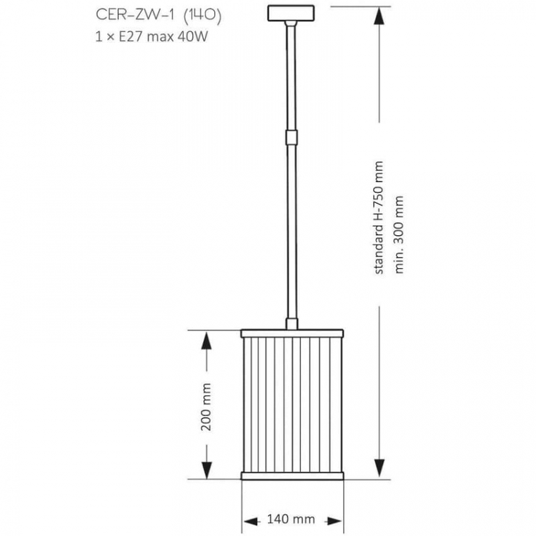 Подвесной светильник Kutek Mood Cero CER-ZW-1 140