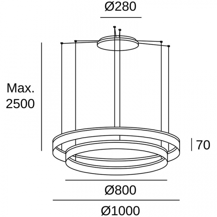 Подвесной светильник LEDS C4 Decorative Circ 800 + 1000